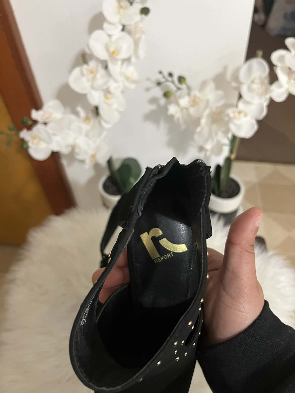 Report Black Semi-Heeled Sandals - New - Picture 6 of 8